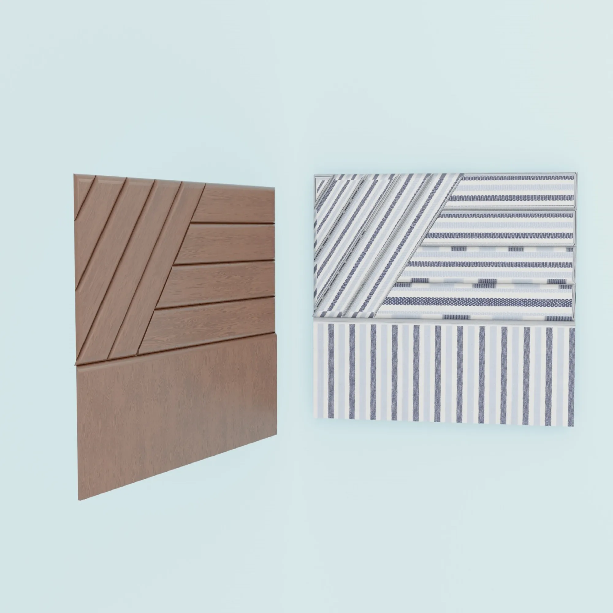 Headboard Bed Random Slat Set 3D Model .c4d .max .obj .3ds .fbx .stl .blend 