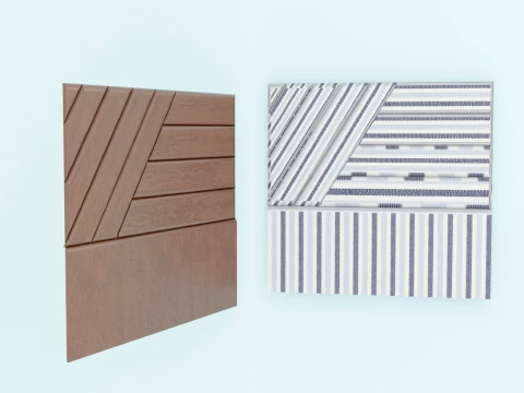 Ensemble de lattes al&eacute;atoires pour t&ecirc;te de lit et lit Modèle 3D