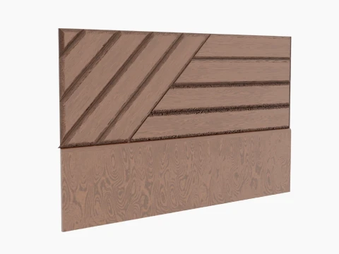 Headboard Bed Random Slat Set 3D Model