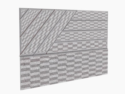 Headboard Bed Random Slat Set 3D Model