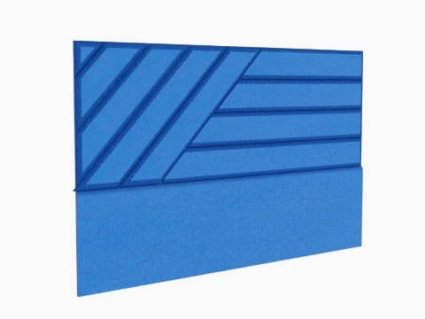 Headboard Bed Random Slat Set 3D Model