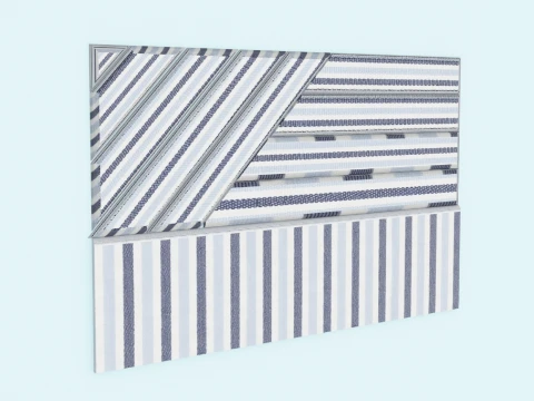 Headboard Bed Random Slat Set 3D Model