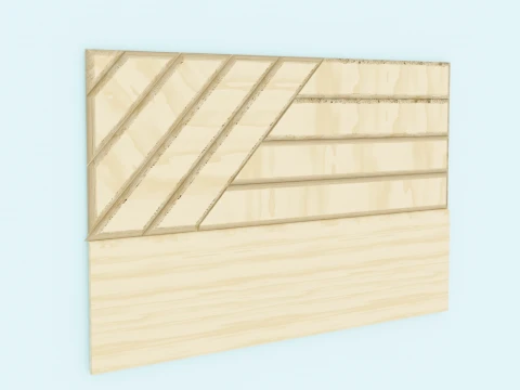 Headboard Bed Random Slat Set 3D Model