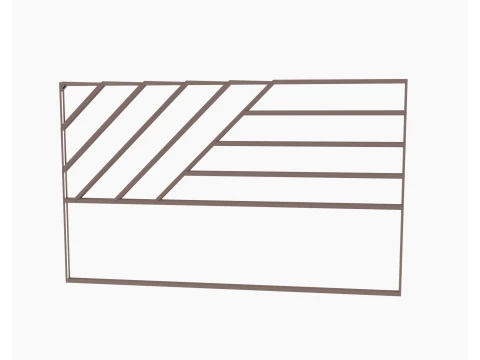 Headboard Bed Random Slat Set 3D Model