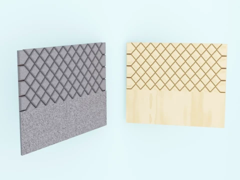 헤드보드 침대 다이아몬드 터프트 세트 3D 모델