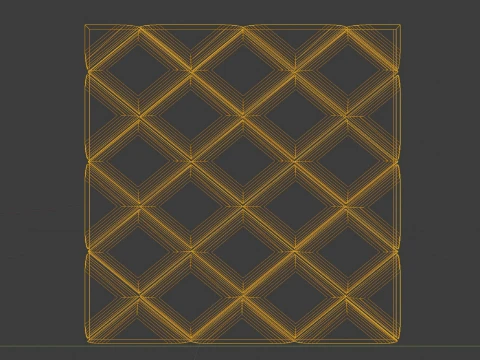 Wall Panel Diamond Pattern Set 3D Model