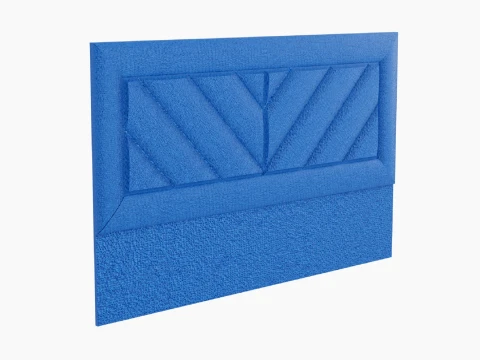 Headboard Bed Upholstered Rays in Frame 3D Model