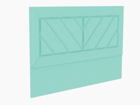 Headboard Bed Upholstered Rays in Frame 3D Model
