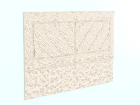 Headboard Bed Upholstered Rays in Frame 3D Model