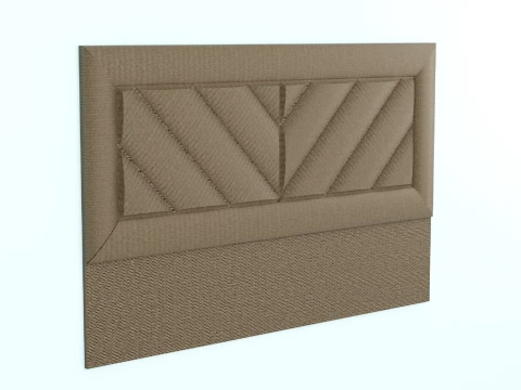 Headboard Bed Upholstered Rays in Frame 3D Model