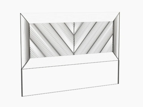 Headboard Bed Upholstered Rays in Frame 3D Model