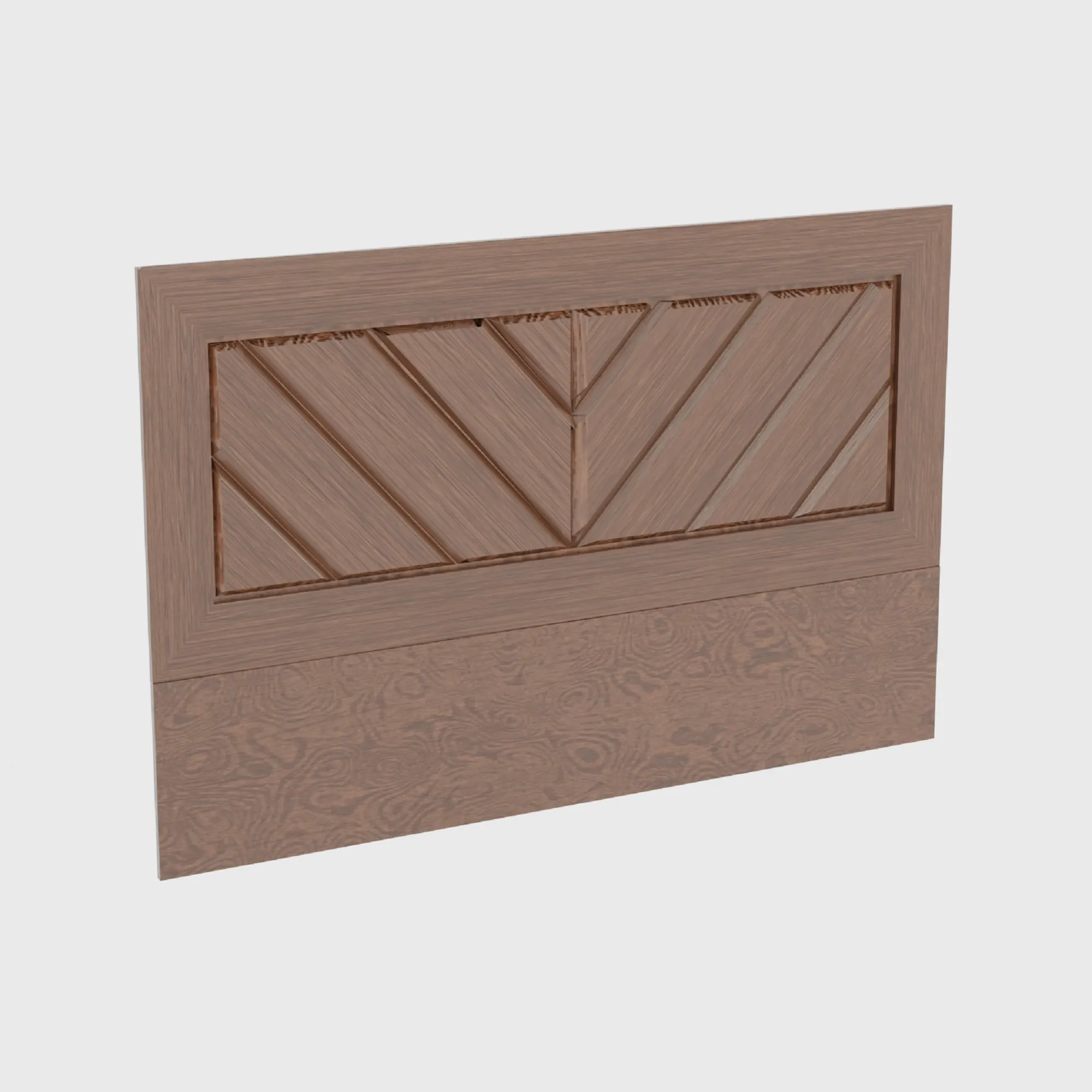 Headboard Bed Wooden Rays in Frame 3D Model .c4d .max .obj .3ds .fbx .stl .blend 