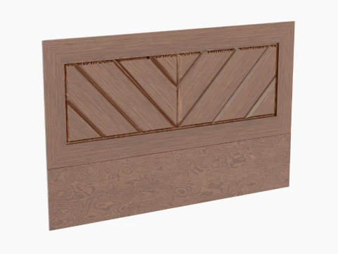 Headboard Bed Wooden Rays in Frame 3D Model
