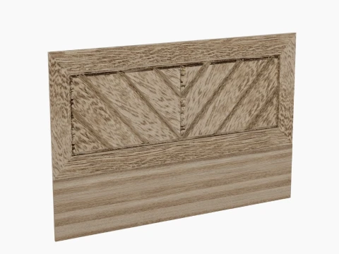 Headboard Bed Wooden Rays in Frame 3D Model
