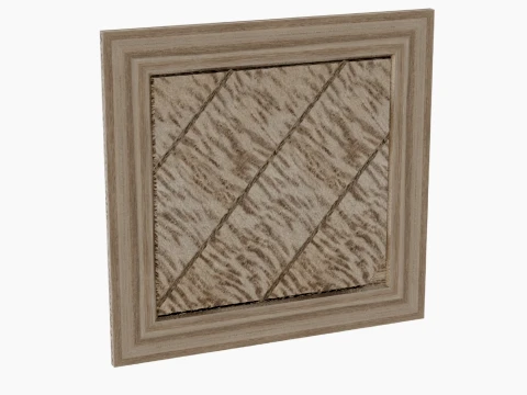 Wall Panel Wooden Rays in Frame 3D Model