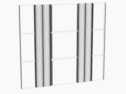 Decorative Wall Panel Multidirectional Elements 3D Model