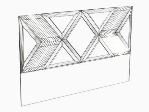 Upholstered Headboard Different Elements 3D Model