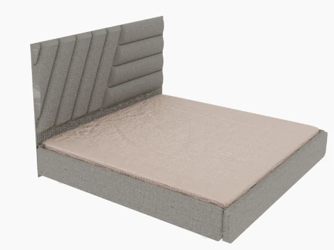 Upholstered Headboard Sloped Elements 3D Model