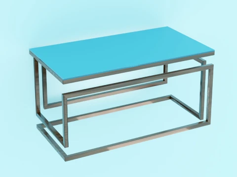 Coffee Table Glass Wooden Modelo 3D