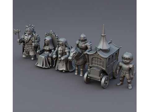 Medieval Fantasy Chess Set Modèles 3D en vedette