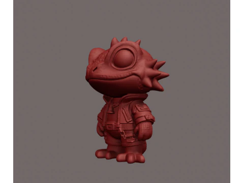 L&eacute;zard punk Modèles 3D en vedette