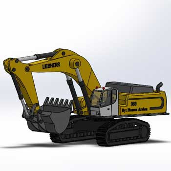 Excavator SolidWorks with Parts Assembly 3D Модель .c4d .max .obj .3ds .fbx .stl .blend 