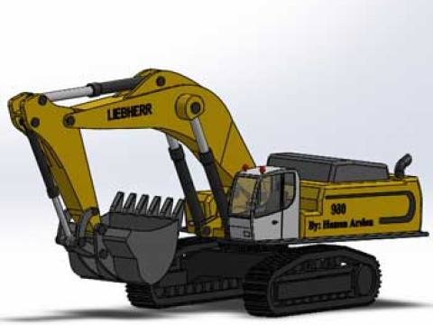 Excavator SolidWorks with Parts Assembly 3D 모델