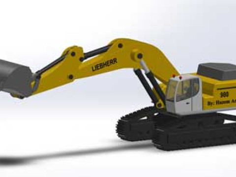 Excavator SolidWorks with Parts Assembly 3D Модель