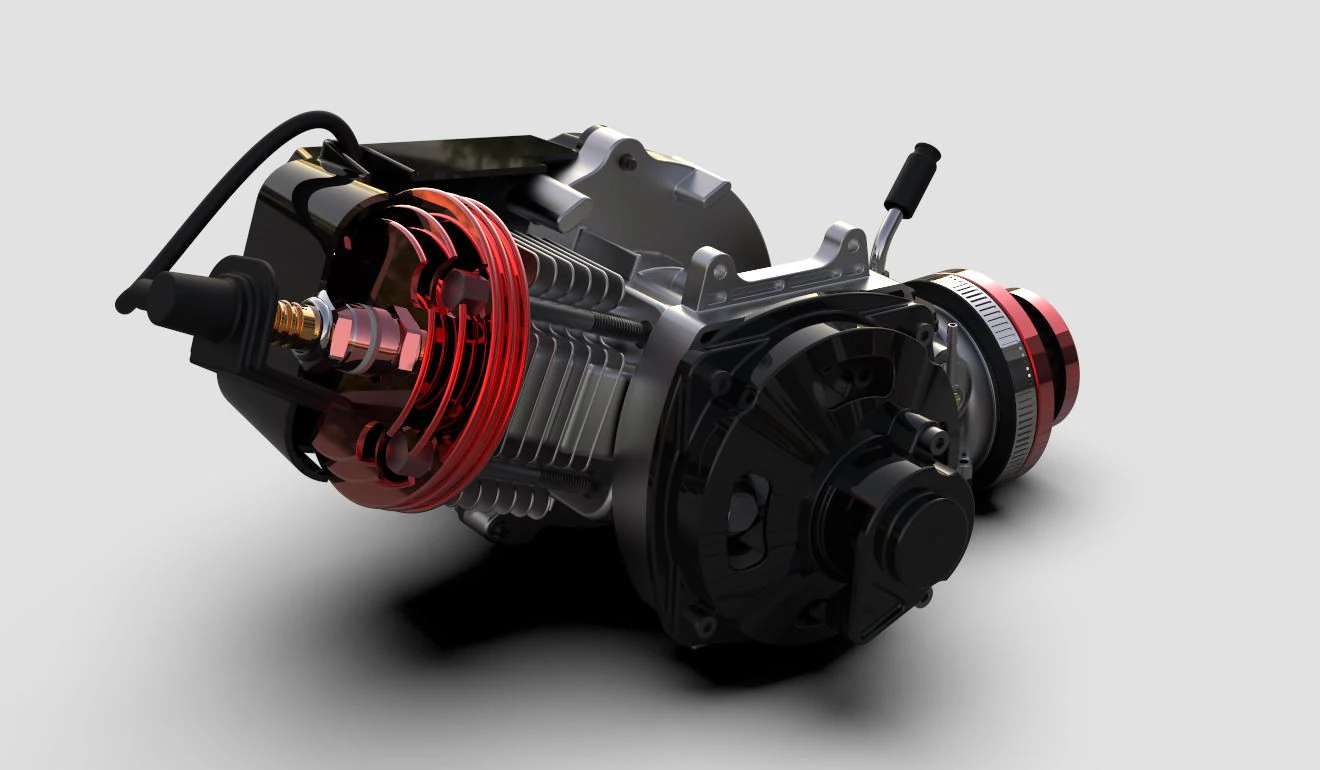 49cc Two-Stroke Engine STL STEP 3D Printable - CAD Reference 3D Model .c4d .max .obj .3ds .fbx .stl .blend 