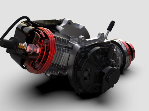 49cc Two-Stroke Engine STL STEP 3D Printable - CAD Reference Modelo 3D