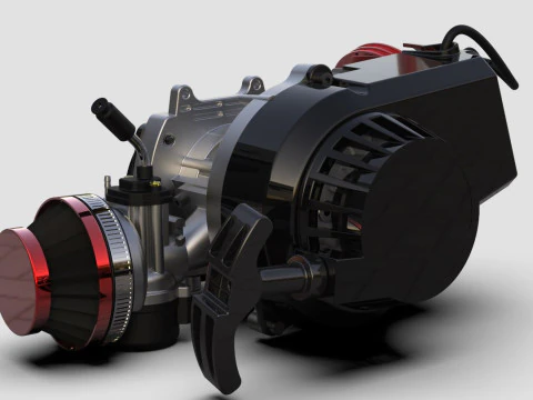 49cc Two-Stroke Engine STL STEP 3D Printable - CAD Reference 3D Model