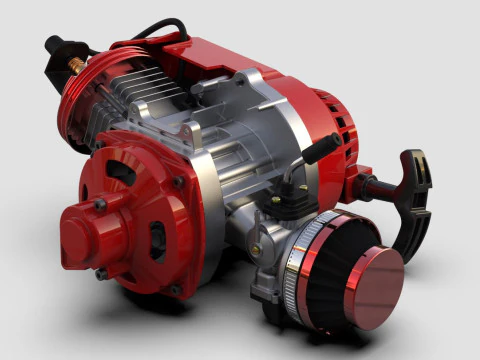 49cc Two-Stroke Engine STL STEP 3D Printable - CAD Reference 3D Model