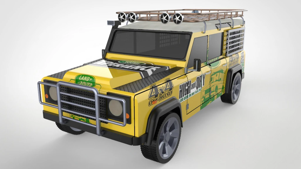 Land Rover Defender STL STEP 3D Model .c4d .max .obj .3ds .fbx .stl .blend