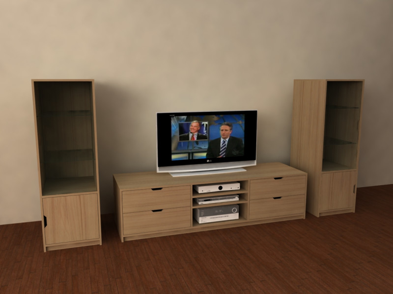 TV Stand and Cabinet 3ds Max with Renders Modelo 3D .c4d .max .obj .3ds .fbx .stl .blend 