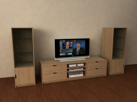 TV Stand and Cabinet 3ds Max with Renders Model 3D