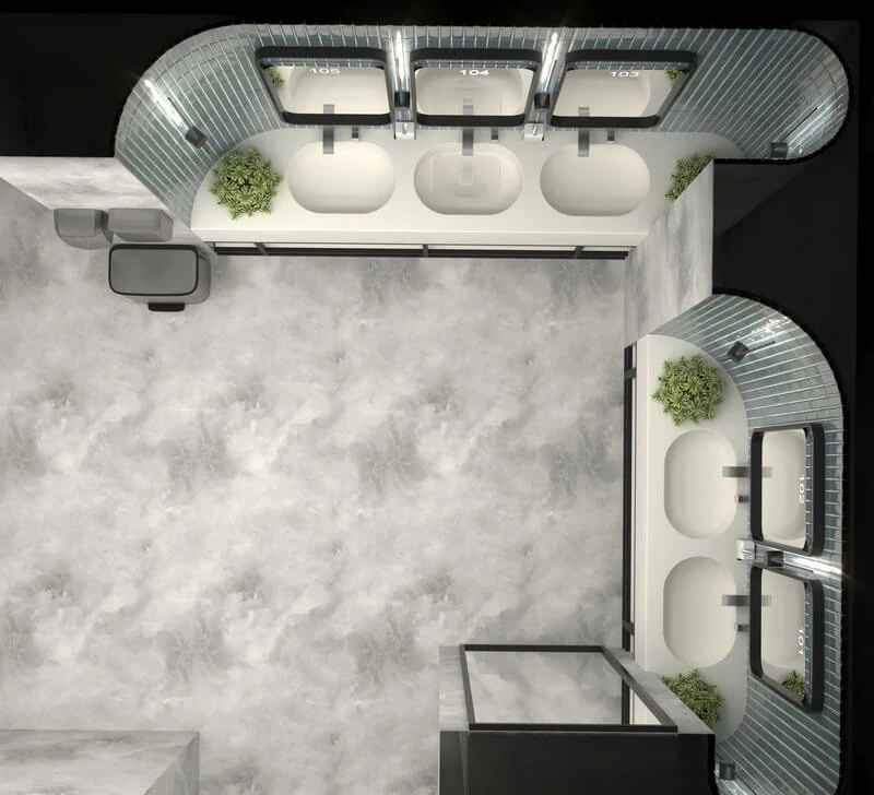 Modern Bathroom - WC Interior Design 3ds Max V-Ray 3D Model .c4d .max .obj .3ds .fbx .stl .blend 