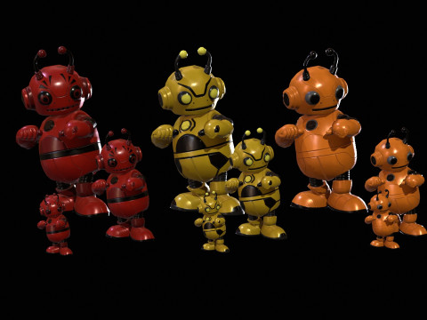 ミニロボティック6パック3 3Dモデル