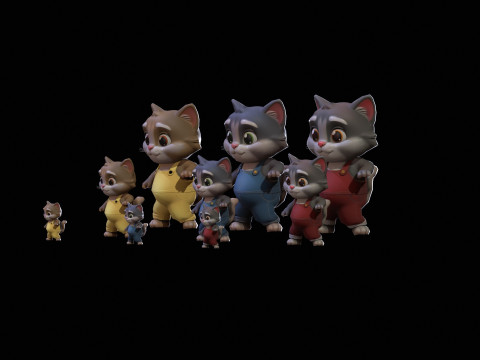 Cats1Pack2 3D Model