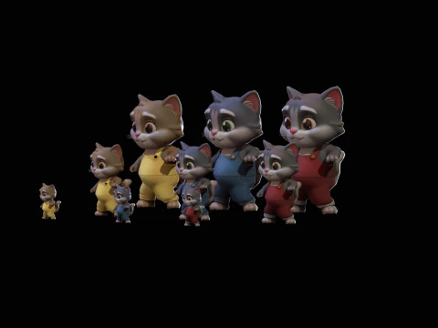 Gatos1Pack2 Modelo 3D