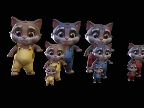Cats1Pack2 3D Model
