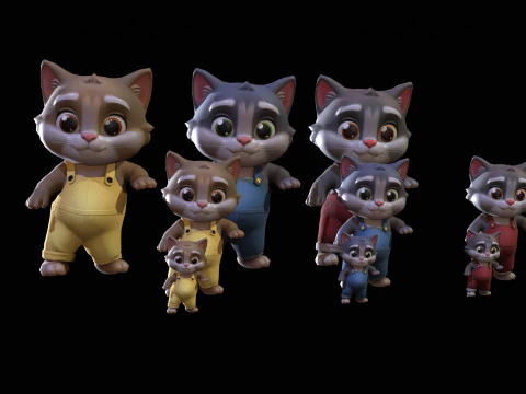 Gatos1Pack2 Modelo 3D