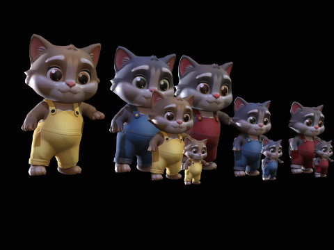 Cats1Pack2 3D Model