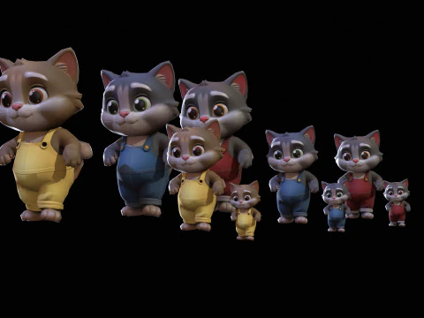 Gatos1Pack2 Modelo 3D
