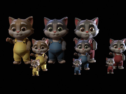 Cats1Pack2 3D Model