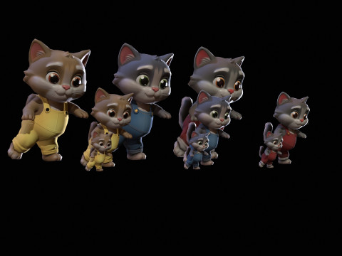 Cats1Pack2 3D Model