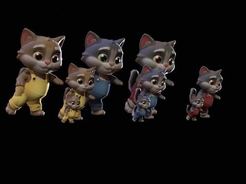 Gatos1Pack2 Modelo 3D