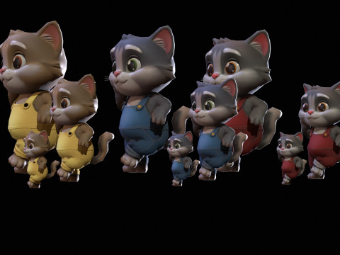 Cats1Pack2 3D Model