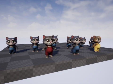 Gatos1Pack2 Modelo 3D