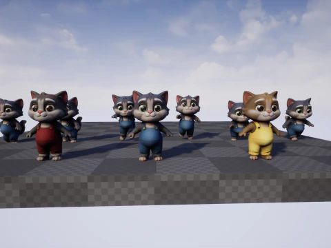 Gatos1Pack2 Modelo 3D