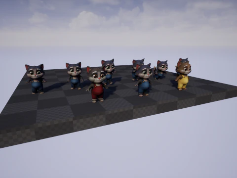 Gatos1Pack2 Modelo 3D